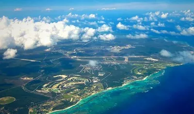Punta Cana'nın uçaktan görünümü