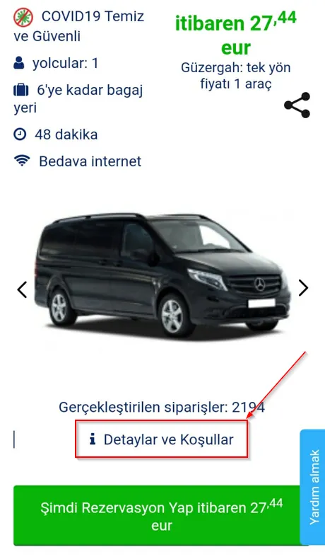 Aracın detayları ve koşulları