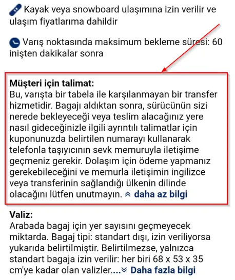 Müşterinin paylaşılan aktarım için bir sürücü ile görüşme talimatı